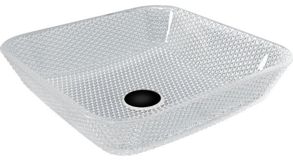 Mexen Mika lavoar din sticlă pe blat 40 x 40 cm, transparent - 24104000