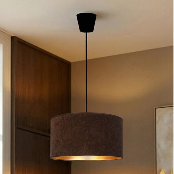 Brilagi - Pendul cu cablu VELVET, 1xE27/60W/230V, diam. 40 cm, maro/auriu