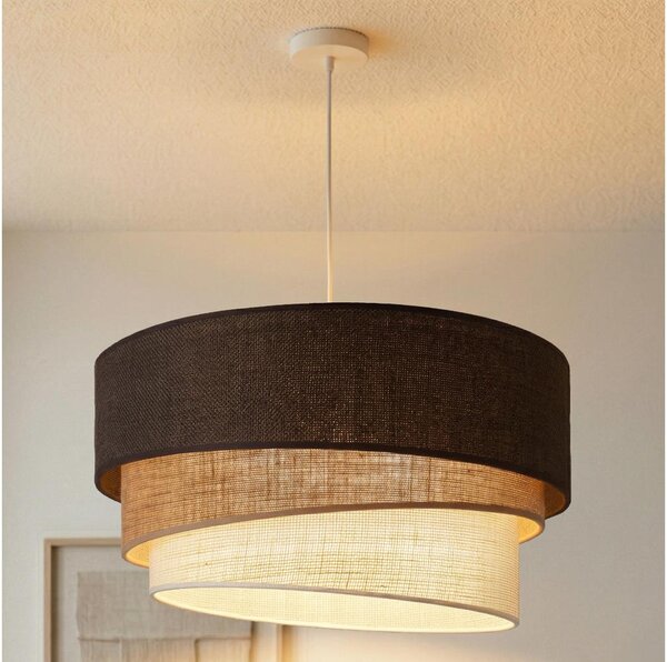 Brilagi - Lustră suspendată pe cablu TRIO, 3x E27/60W/230V, diametru 60 cm, maro/bej/alb
