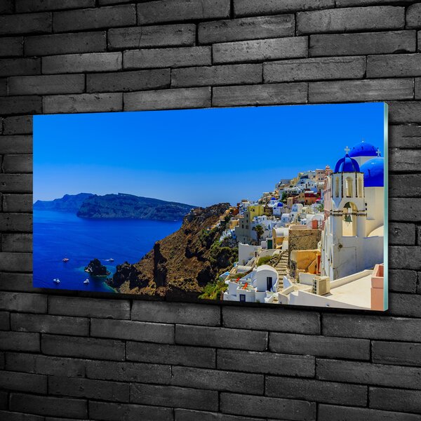 Tablou pe pe sticlă Santorini Grecia