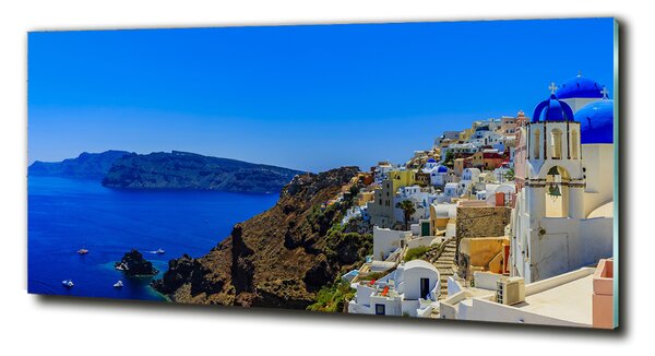 Tablou pe pe sticlă Santorini Grecia