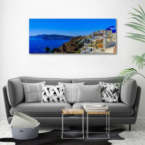 Tablou pe pe sticlă Santorini Grecia