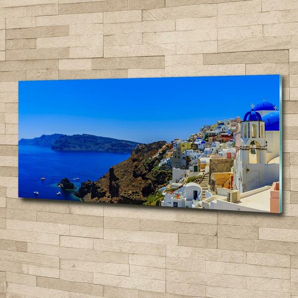 Tablou pe pe sticlă Santorini Grecia