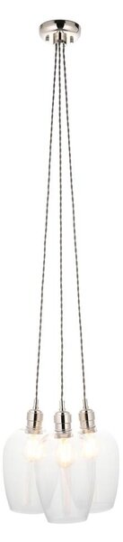 Endon 120644 - Lustră suspendată cu cablu, 3xE27/10W/230V, crom lucios