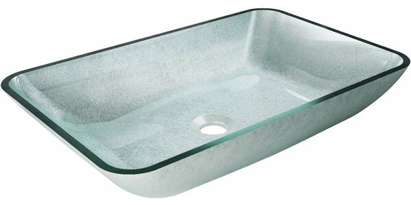 Mexen Megan chiuvetă de sticlă pe blat 56 x 36 cm, argintie - 24135611
