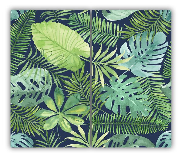 Tocator din sticla frunze tropicale