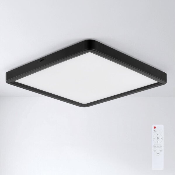 Brilagi - Plafonieră LED dimabilă ESTELA SQUARE LED/36W/230V 31x31 cm neagră + telecomandă