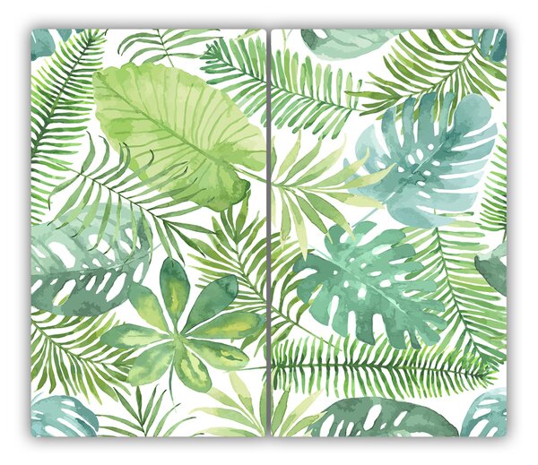 Tocator din sticla frunze tropicale