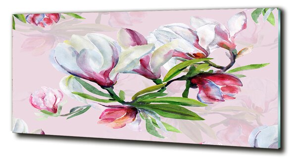 Tablou Printat Pe Sticlă flori magnolia