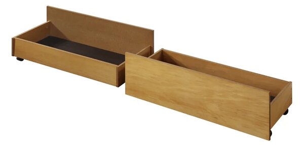 Pat MIDEA 90x200, stejar, cu somiera si 2 sertare