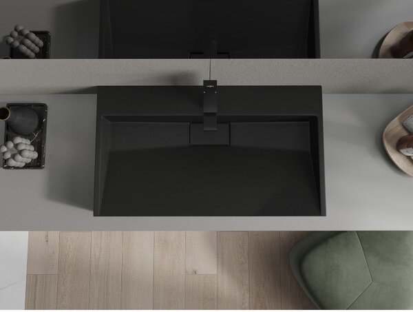 Mexen Ava chiuvetă de blat din conglomerat 1/O 80 x 46 cm, neagră - 23018071