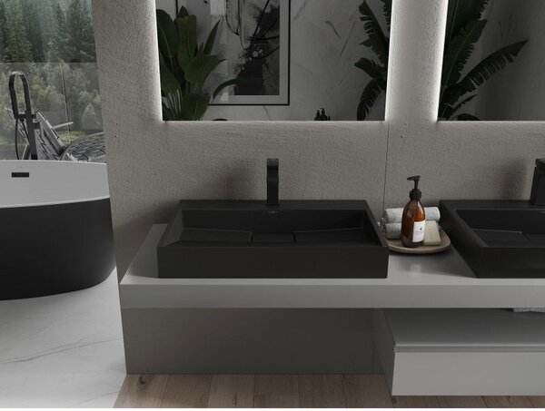 Mexen Ava lavoar deasupra blatului din conglomerat 1/O 70 x 46 cm, negru - 23017071