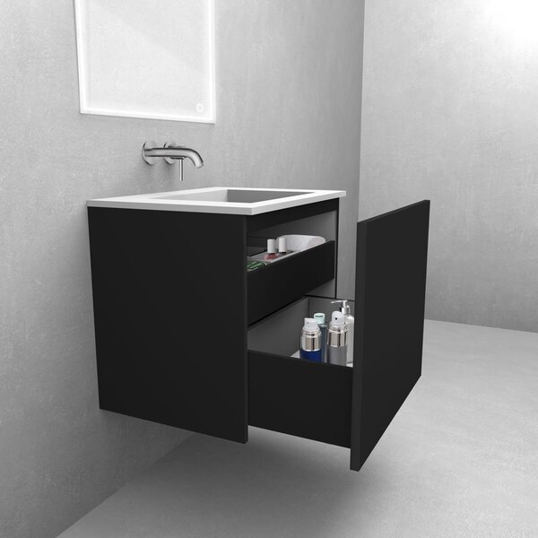 Oltens Lun dulap 120x44.7x52 cm sub chiuveta pe perete negru mat 60035300
