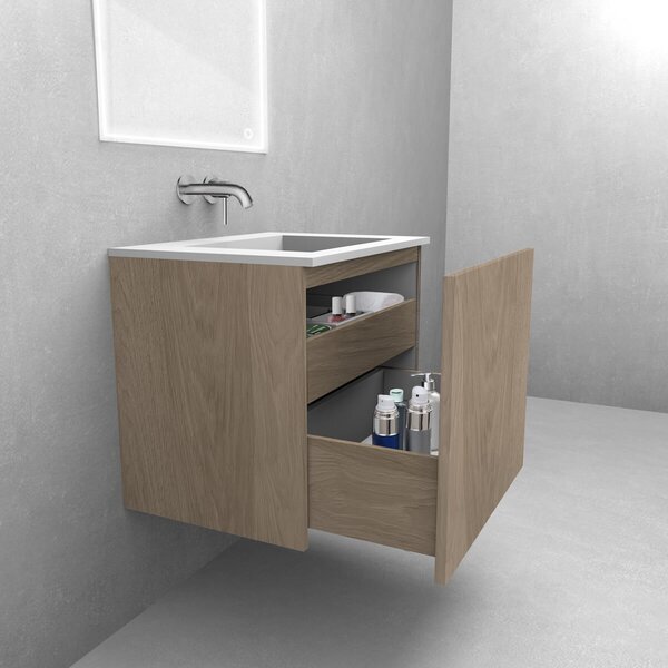Oltens Lun dulap 100x44.7x52 cm sub chiuveta pe perete stejar 60034060