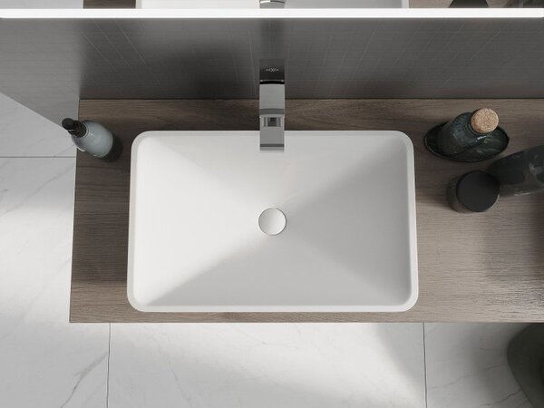 Mexen Esper chiuvetă de blat din conglomerat 60 x 38 cm, albă - 23036001