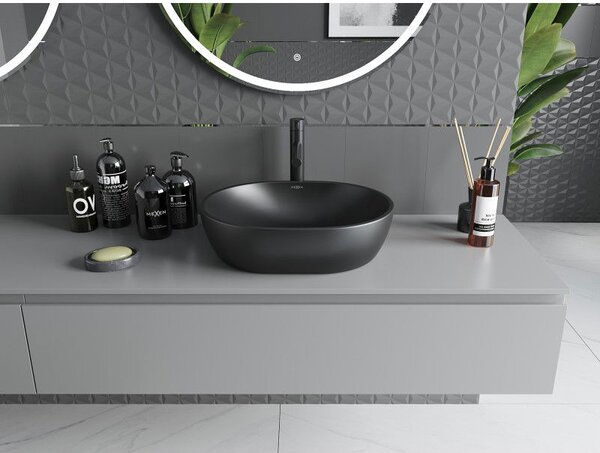 Mexen Viki chiuvetă de blat 48 x 35 cm, negru mat - 21054885