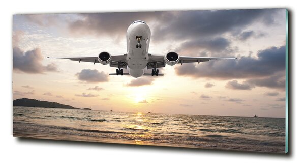 Tablou din Sticlă Avion peste mare