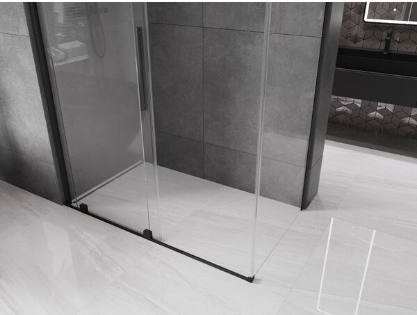 Mexen Velar cabina de duș glisantă 160 x 80 cm, transparentă, neagră - 871-160-080-01-70