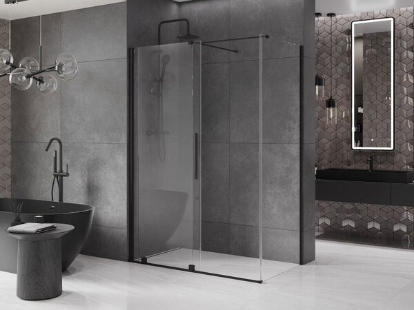 Mexen Velar cabina de duș glisantă 160 x 80 cm, transparentă, neagră - 871-160-080-01-70