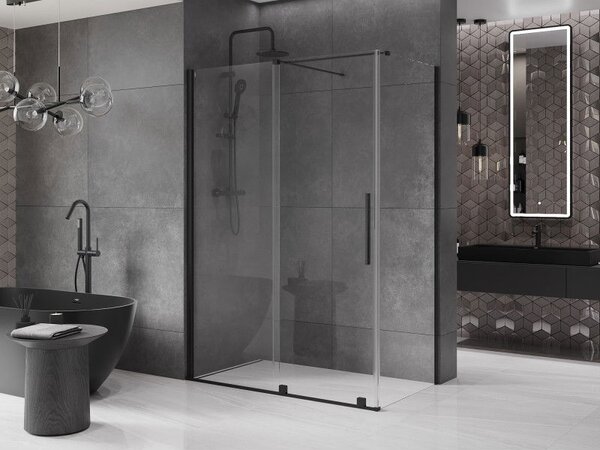Mexen Velar cabina de duș glisantă 160 x 80 cm, transparentă, neagră - 871-160-080-01-70