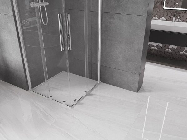 Mexen Velar Cabină de duș Duo cu uși glisante 90 x 90 cm, transparent, crom - 871-090-090-02-01