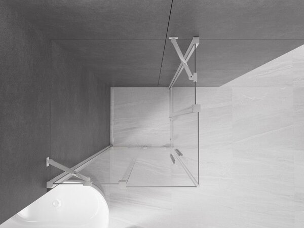Mexen Velar Cabină de duș Duo cu uși glisante 90 x 90 cm, transparent, crom - 871-090-090-02-01