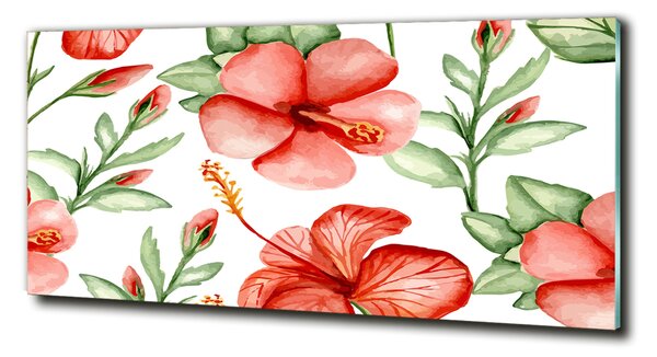 Tablou sticlă flori tropicale