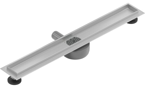 Sifon de duș Mexen plat din oțel inoxidabil 50 cm cu sifon rotativ la 360° - corp de scurgere fără capac, oțel inoxidabil, 1040050