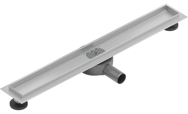 Sifon de duș Mexen plat din oțel inoxidabil 50 cm cu sifon rotativ la 360° - corp de scurgere fără capac, oțel inoxidabil, 1040050