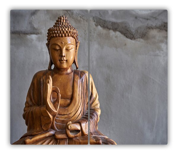 Tocator din sticla buddha din lemn