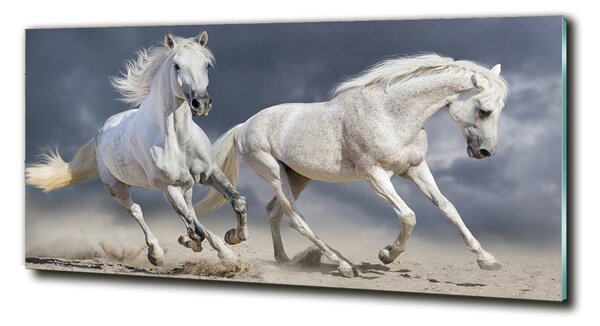 Fotografie imprimată pe sticlă White Beach Horse