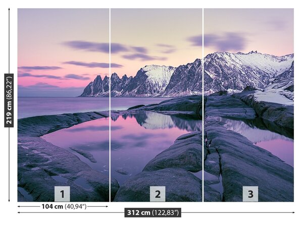 Fototapet iarna Fjord