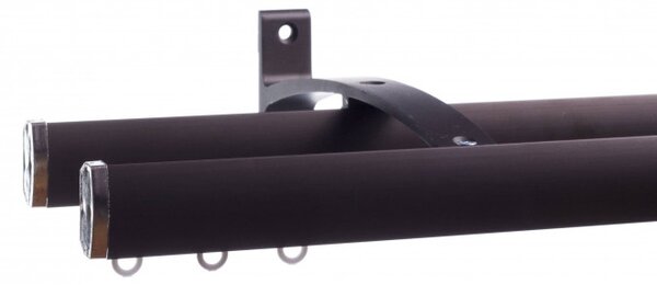 Galerie perdele ELR 200, dubla, Wenge, capăt PVC
