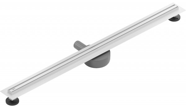 Sifon de duș Mexen plat din oțel inoxidabil cu sifon rotativ 360° 90 cm, model SLIM, alb, 1241090