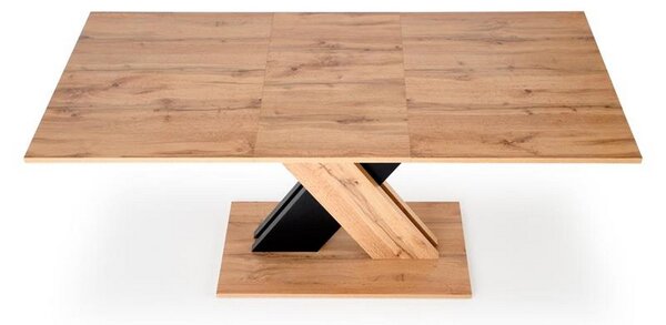 Masa extensibila XARELTO, wotan/negru mat, 130/175x85x76 cm