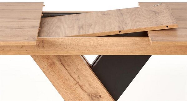 Masa extensibila XARELTO, wotan/negru mat, 130/175x85x76 cm