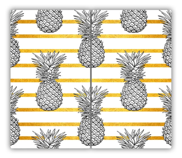 Tocator din sticla dungi ananas