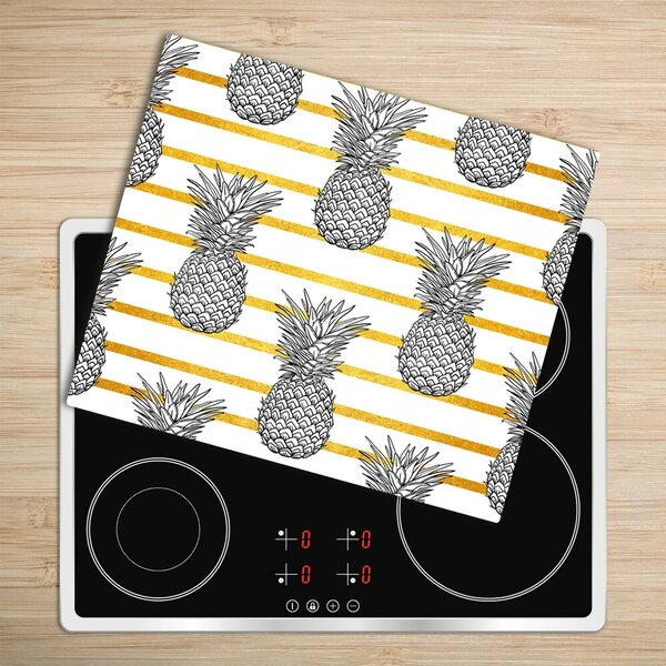 Tocator din sticla dungi ananas