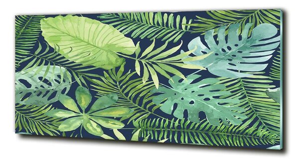 Tablou sticlă frunze tropicale