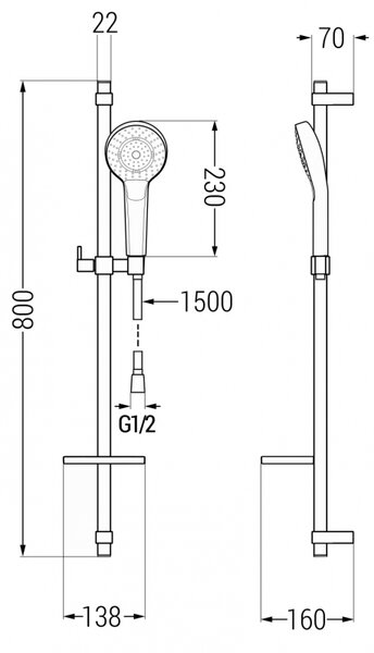 Set de dus Mexen DQ05, auriu/alb, 785054581-50
