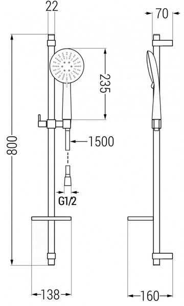 Set de dus Mexen DQ67, crom, 785674581-00
