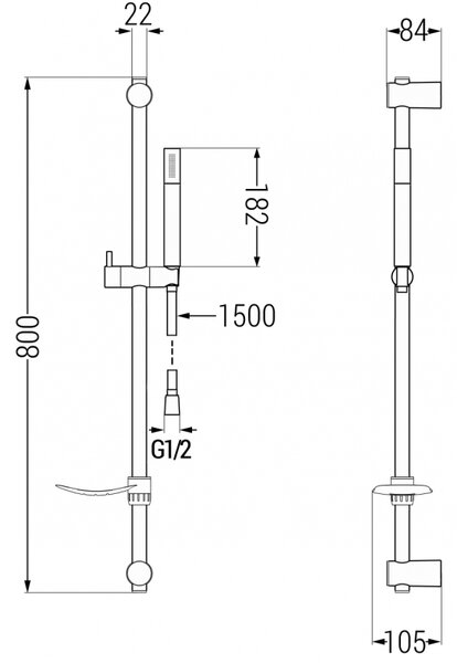 Set de duș Mexen DF70, auriu roz, 785704582-60