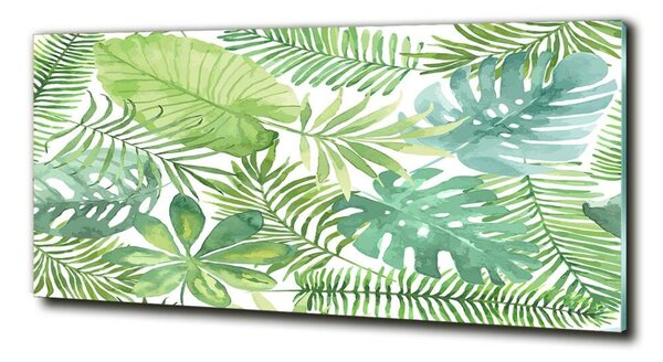 Tablou sticlă frunze tropicale