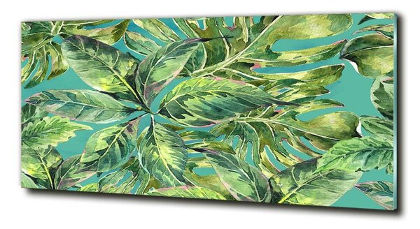 Tablou sticlă frunze tropicale