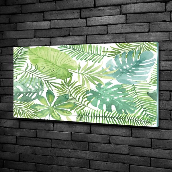 Tablou sticlă frunze tropicale
