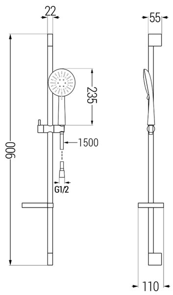 Mexen - Set de dus DS67, crom, 785674583-00
