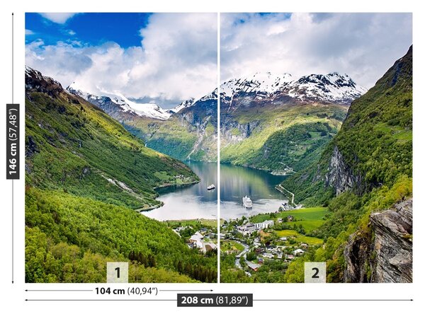 Fototapet Norvegia Fjord