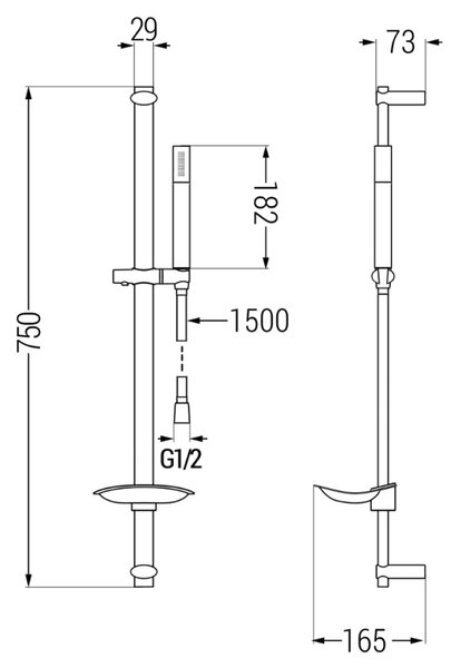 Mexen DB70 set de duș glisant, crom 785704584-00