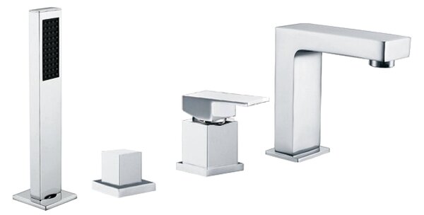 Mexen CUBE - baterie pentru cada cu 4 orificii, crom, 72932-00