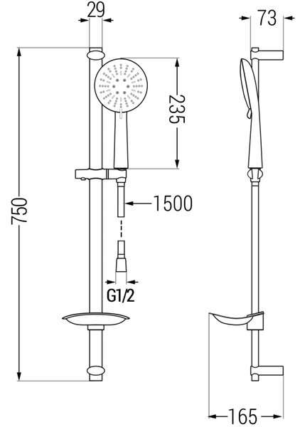 Set de dus Mexen DB67, crom/alb, 785674584-00
